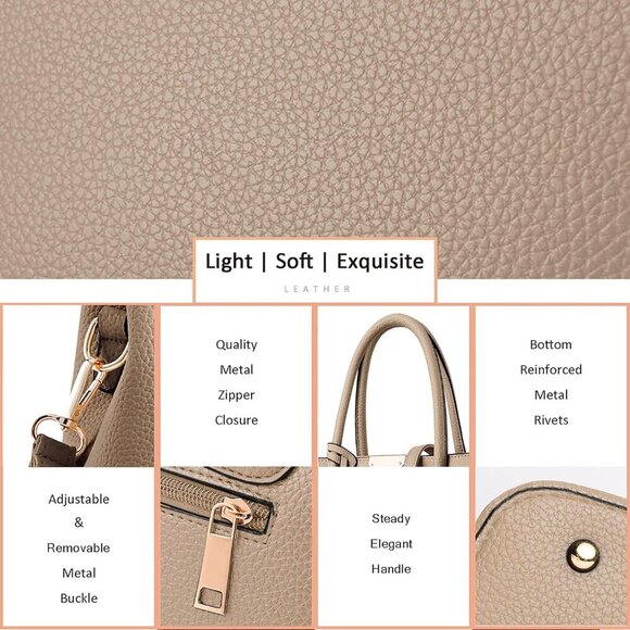 Purses and Handbags for Women Leather Crossbody Bags Women's Tote Shoulder Bag - Picture 7 of 7